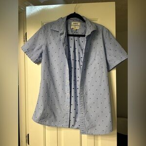 Blue Short Sleeve Button Down Shirt Size S- Standard Fit